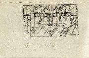 Theo van Doesburg Compositie met drie hoofden oil